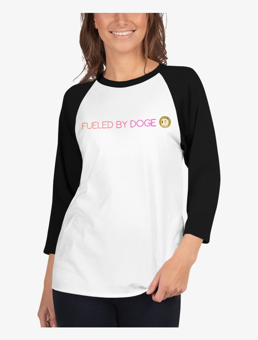 Fueled By Dogecoin 3/4 Sleeve Raglan Women's Shirt - Raglan Sleeve, transparent png