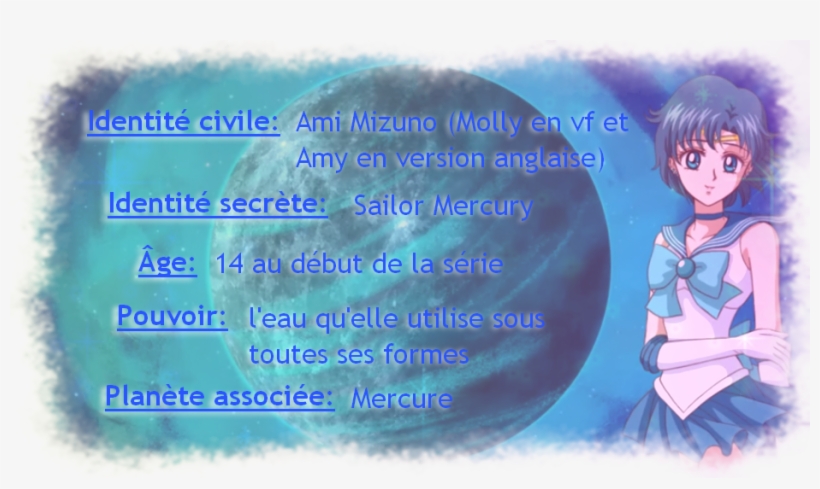 Présentation De Sailor Mercury - Cartoon, transparent png