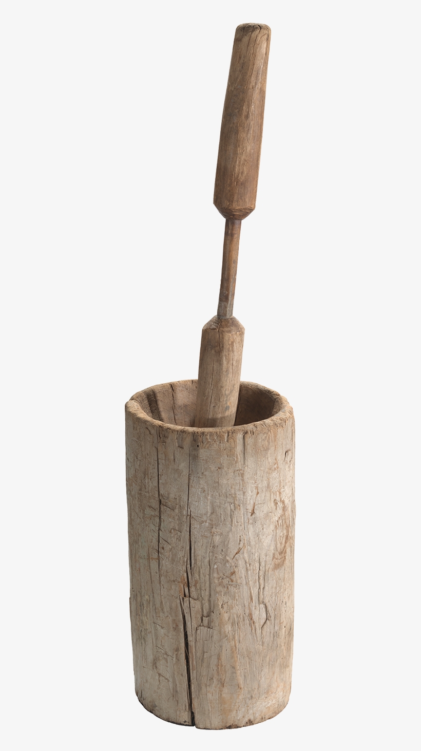 Mortar And Pestle For Pounding Grain - Driftwood, transparent png
