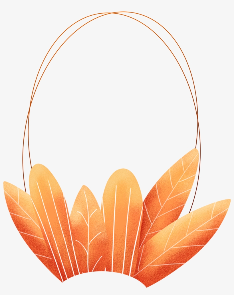 Hand Painted Plants Leaves Coral Orange Png And Psd - Leaf, transparent png