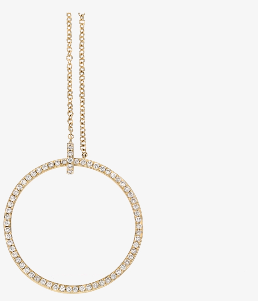 Eclipse 14ct Yellow Gold Diamond Large Circular Necklace - Chain, transparent png