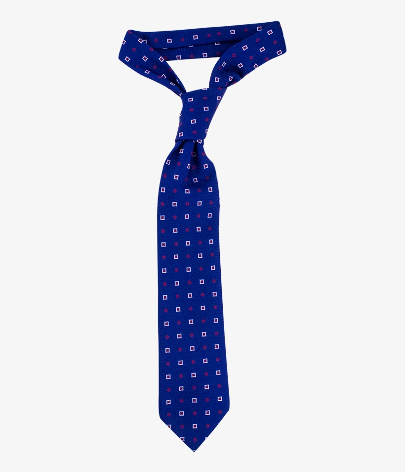 Blue With Red And White Square Necktie - Polka Dot, transparent png