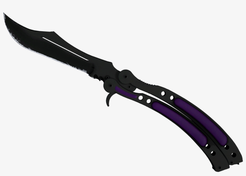 Butterfly Knife Ultraviolet Large Rendering - Butterfly Knife Case Hardened Ft 0.3, transparent png