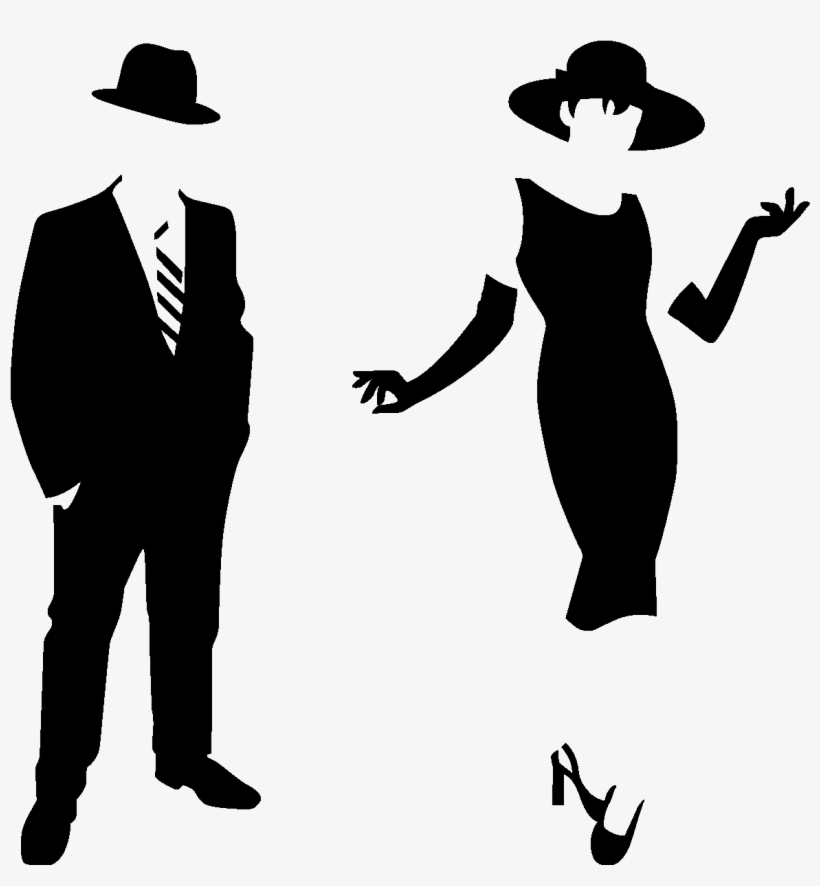 Sticker Silhouette Homme Et Femme Wall Decals - Lady And Gentleman Silhouette, transparent png