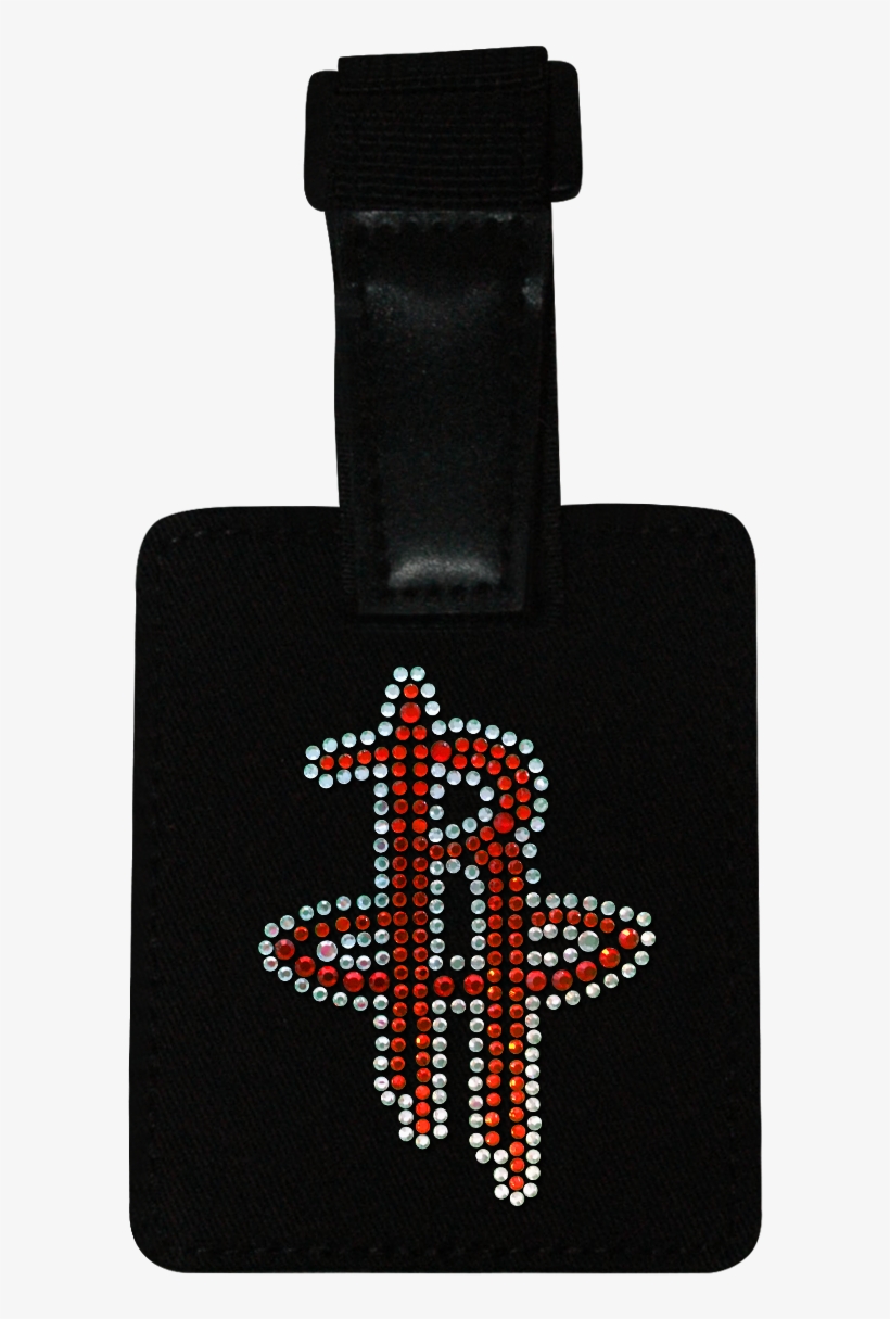 Houston Rockets Rhinestone Luggage Tag - Cross, transparent png