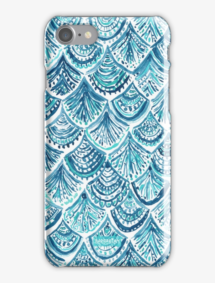 Navy Like A Mermaid Fish Scales Watercolor Iphone 7 - Mobile Phone Case, transparent png