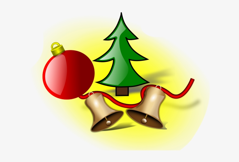 Christmas Bell Clipart Corner - Christmas Tree, transparent png