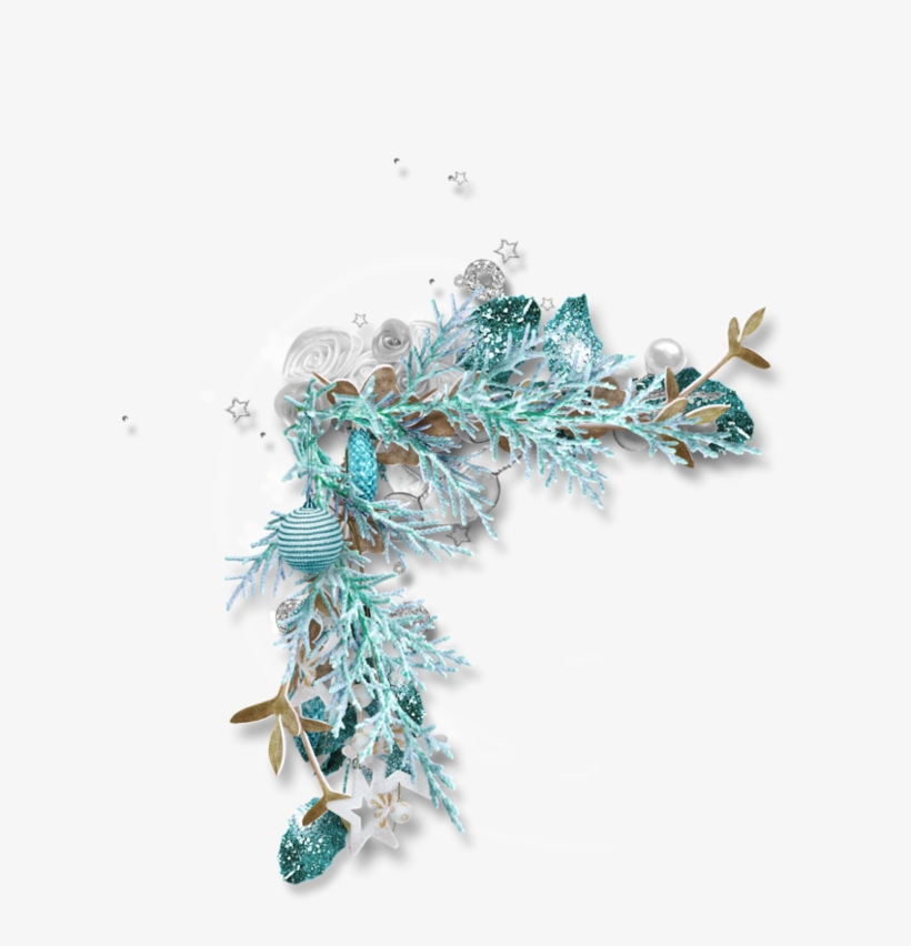 Christmas Flowers, Corner, Picture Frames, Album, Embellishments, - Turquoise Flower Frame, transparent png