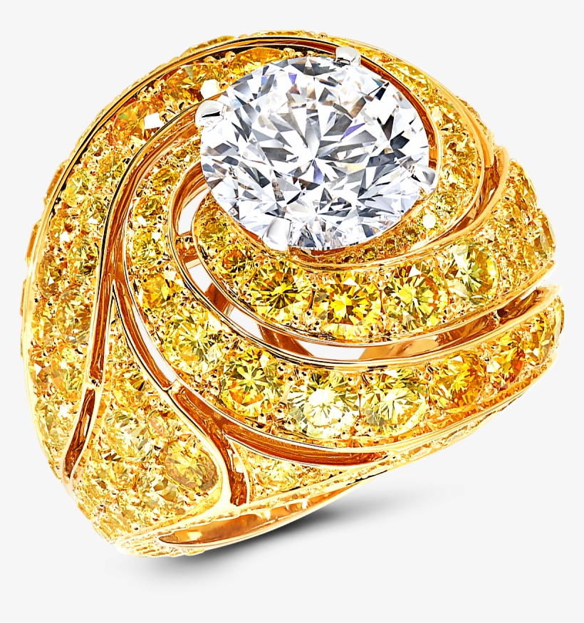 A Graff Swirl Ring Featuring A Round Diamond With A - Diamond, transparent png