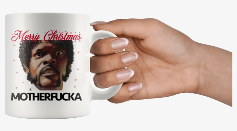Pulp Fiction Samuel Jackson Merry Christmas Coffee - Mug, transparent png