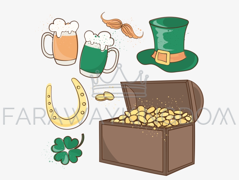 Chest Of Gold Saint Patrick Day Vector Illustration - Illustration, transparent png