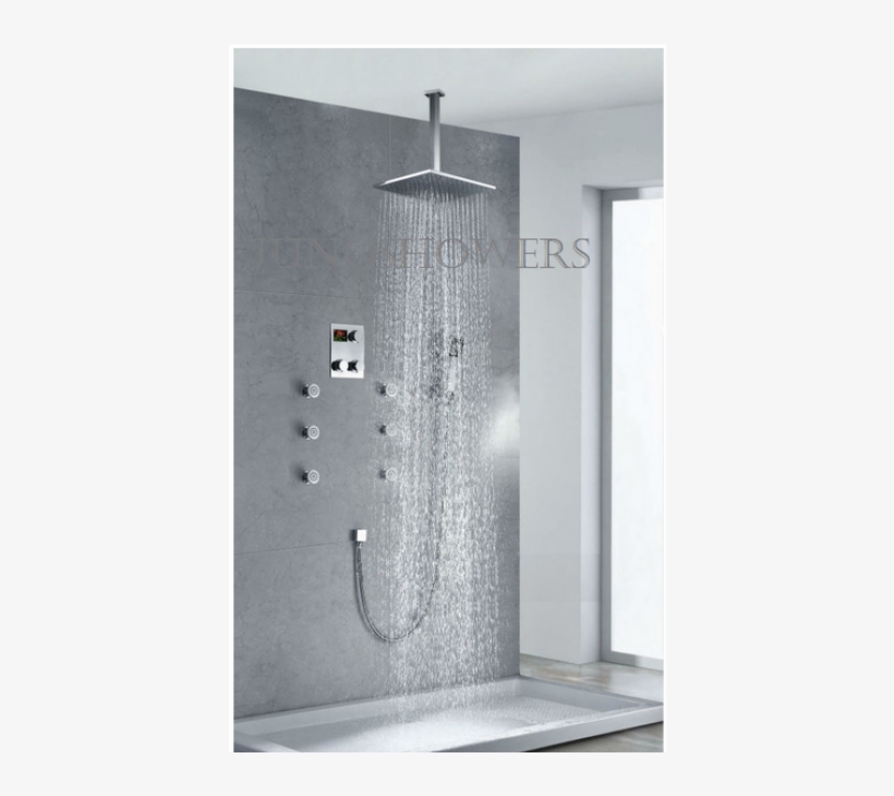 Thermostatic Ceiling Mount Large Shower Head In-wall - Wall Shower Heads, transparent png