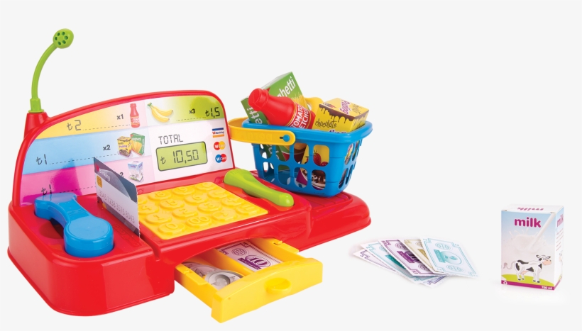 Junior Cashier - Toy Cash Register And Trolley, transparent png