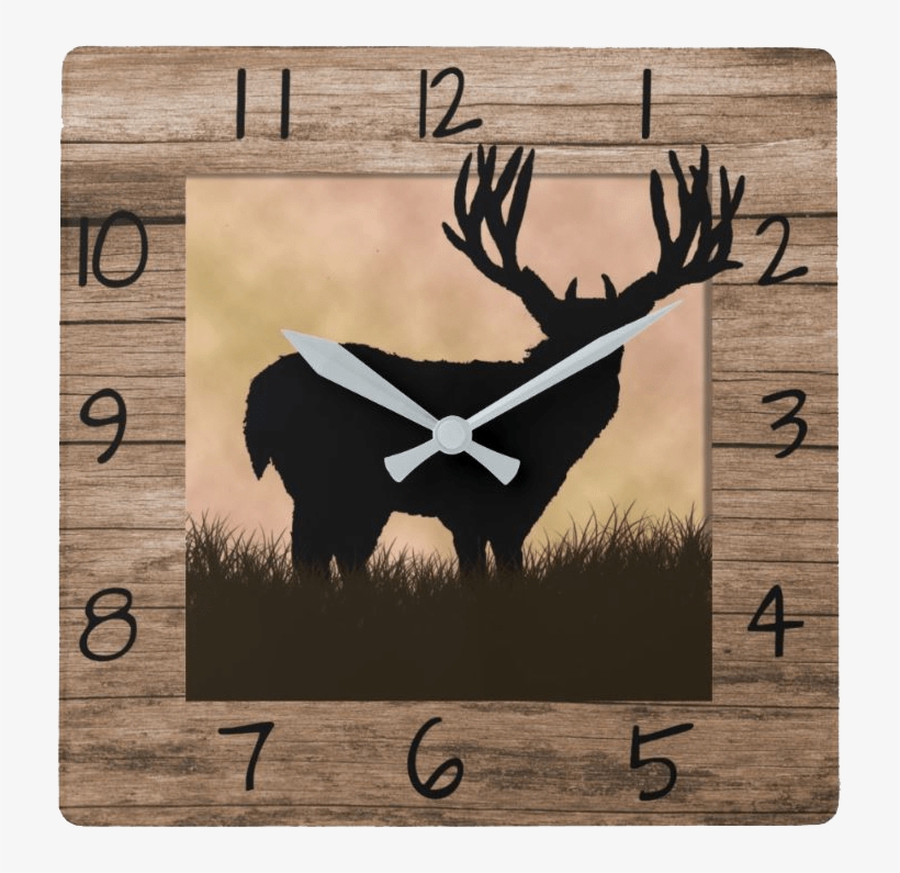 Rustic Wall Clock Whitetail Deer - Elk, transparent png