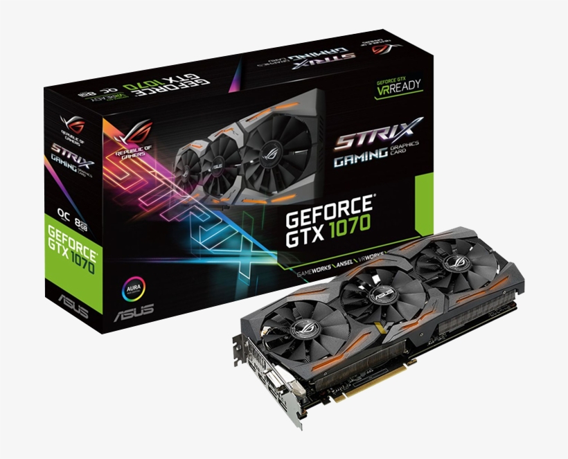 Asus Rog Strix Geforce® Gtx 1070 Oc Edition 8gb Gddr5 - Gtx 1070 Rog Strix, transparent png