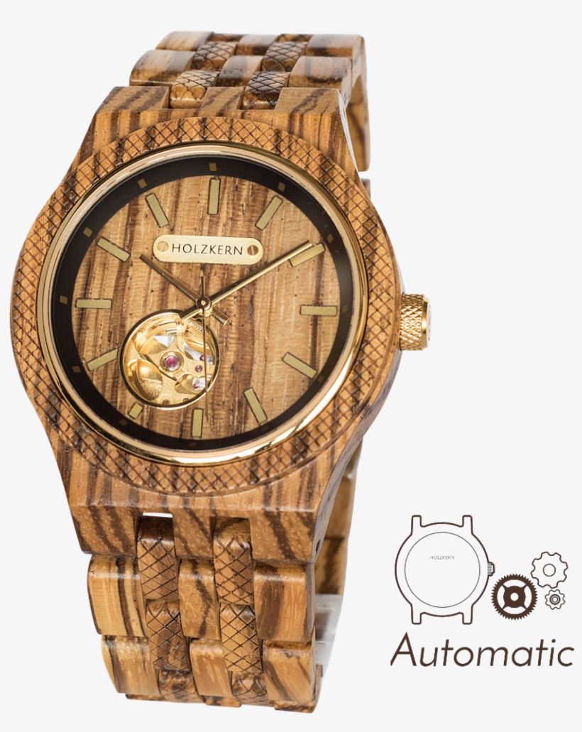Men's Wood Watch, transparent png