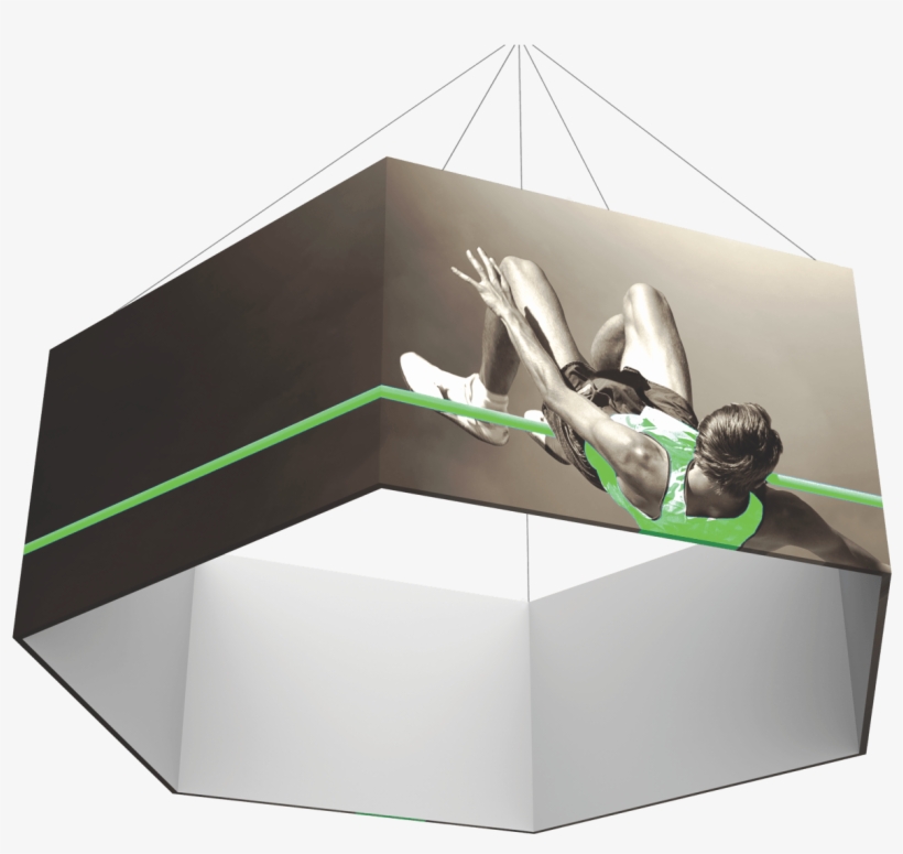 Hexagon Hanging Trade Show Banner - Cube, transparent png