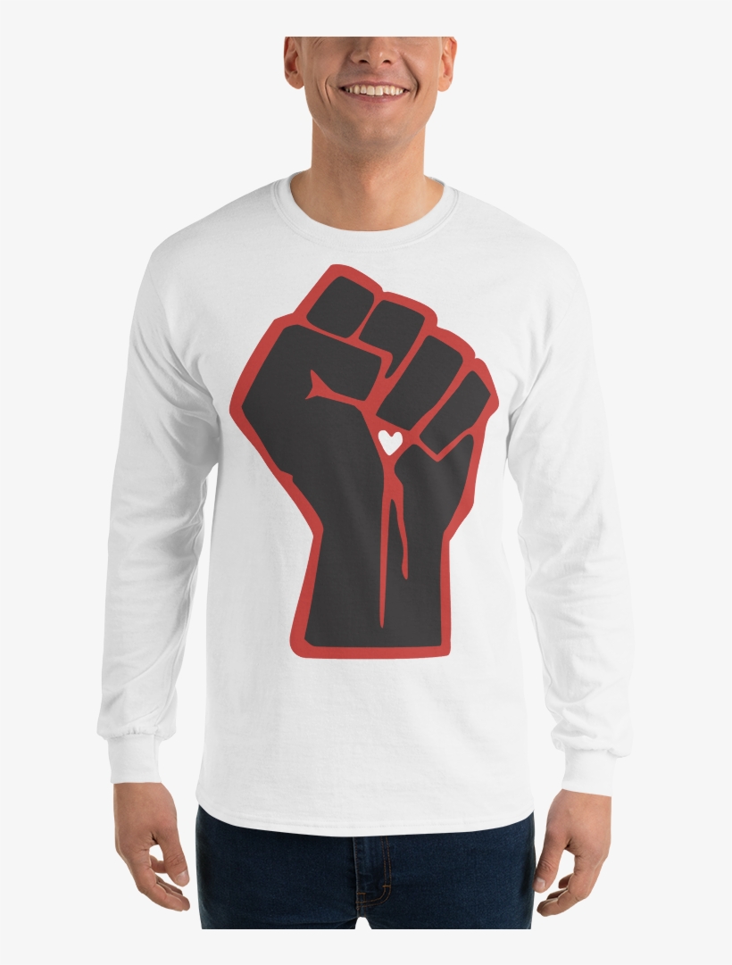 Long Sleeve "love Power Fist" - Long-sleeved T-shirt, transparent png