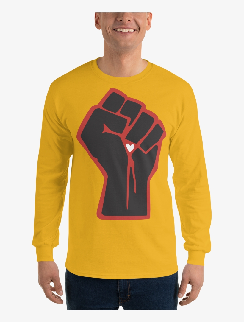 Long Sleeve "love Power Fist" - Long-sleeved T-shirt, transparent png