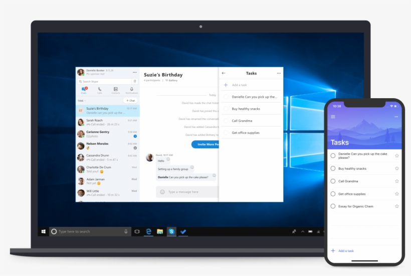 Microsoft, Windows 10, Skype - Windows 10, transparent png