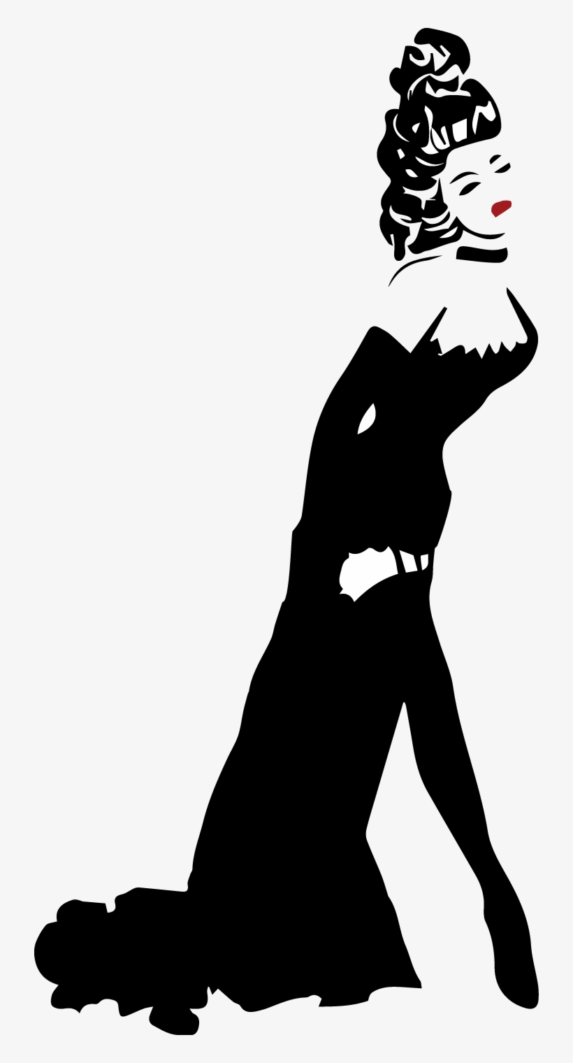 Shaow Clipart Victorian Era - Burlesque Dancer Silhouette, transparent png