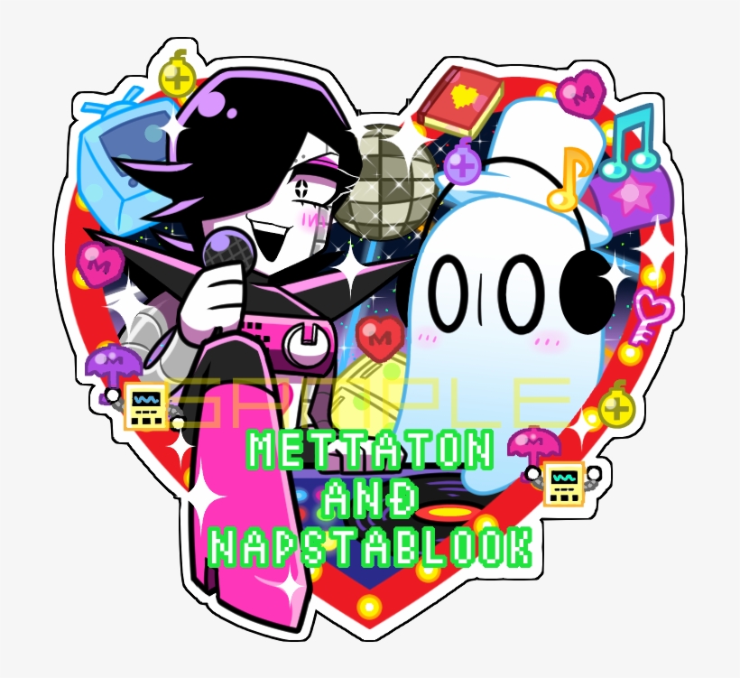 Mettaton And Napstablook アクリルキーホルダー - Cartoon, transparent png