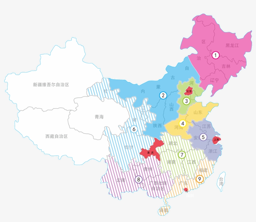 China Yoyo Corporation Regional Map - 10 Provinces In China, transparent png