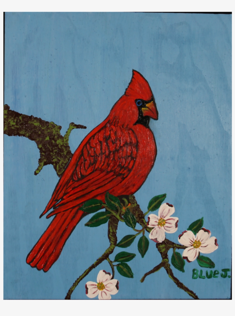"cardinal On A Dogwood Branch" Around Back At Rocky's - Northern Cardinal, transparent png