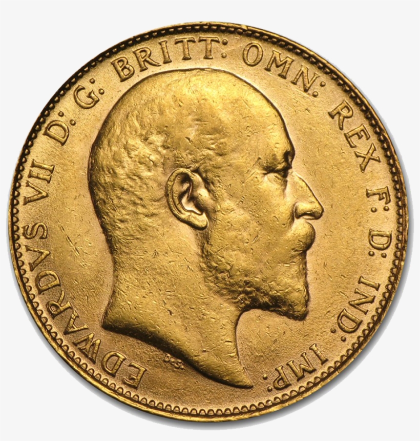 Pre-owned 1906 London Mint Edward Vii Full Sovereign - 1 Onza Oro Puro, transparent png