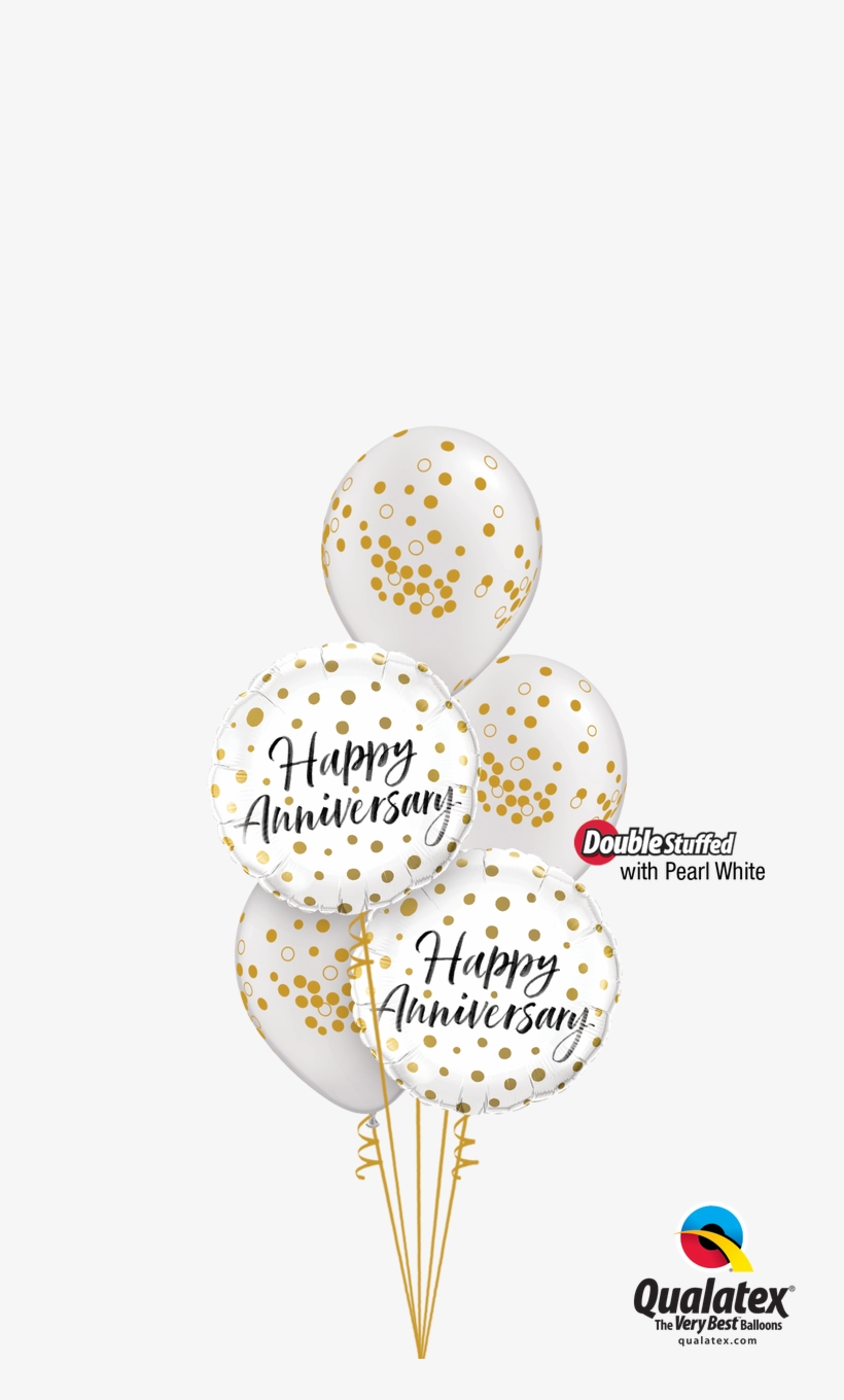 Happy Anniversary Gold Dots Bouquet - Balloon, transparent png