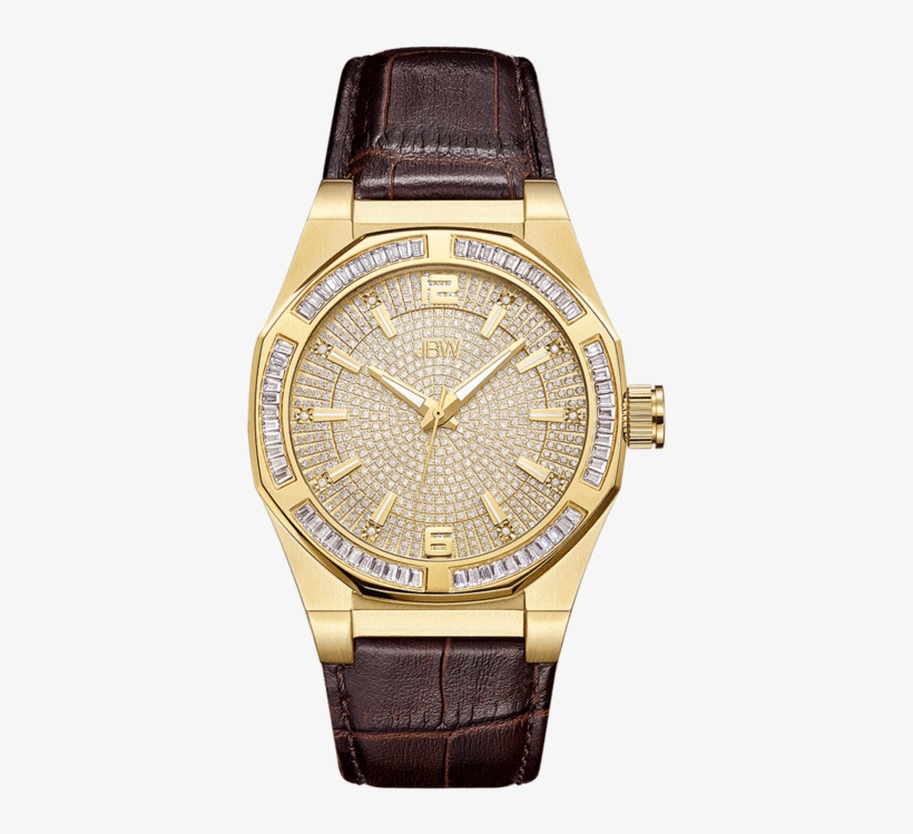 Jbw Apollo J6350b Gold Brown Leather Diamond Watch - Jbw Apollo, transparent png