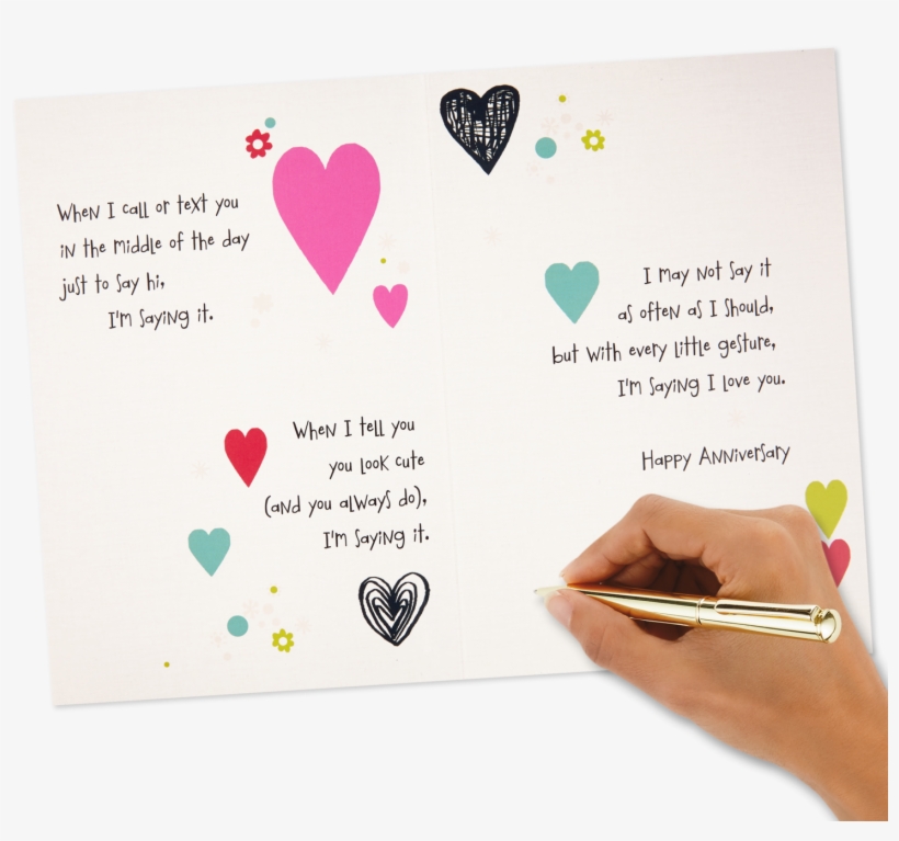 Patterned Hearts Anniversary Card - Heart, transparent png