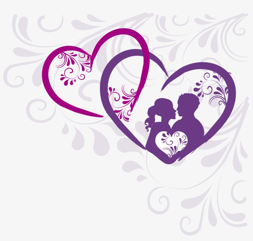 Heart Art Couple Sweet Vector Transprent Png - Heart For Wedding Cards, transparent png