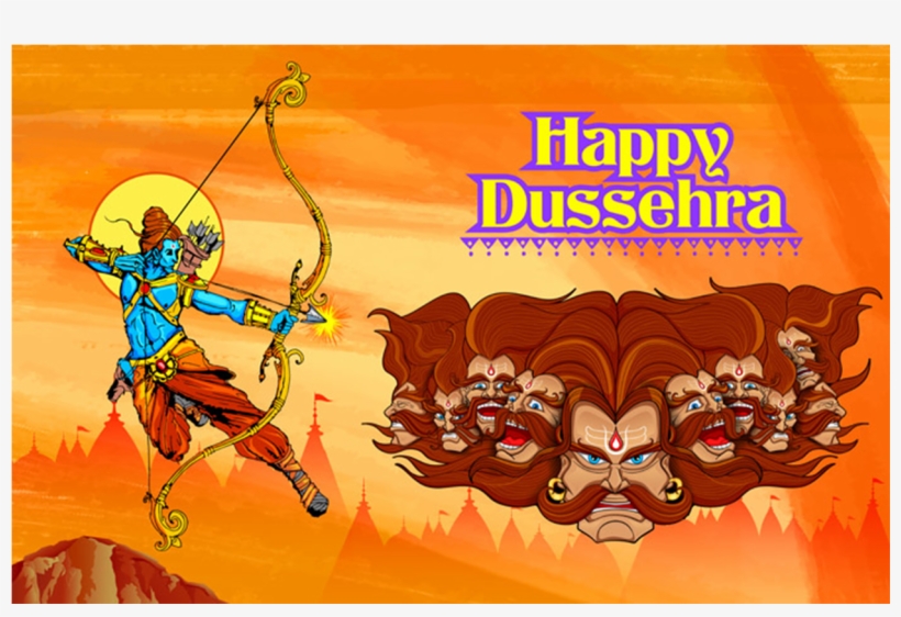 Dussehra Vijaydashmi Ravana Dahan Prints Posters Pinterest - Happy Dussehra, transparent png