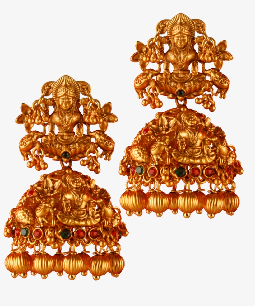 Goddess Of Mahalakshmi Matte Finish Jhumka - Earrings, transparent png
