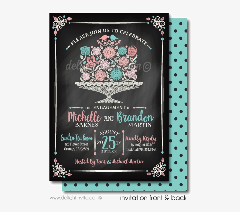 Vintage Cake "love Birds" Engagement Invitations - Greeting Card, transparent png