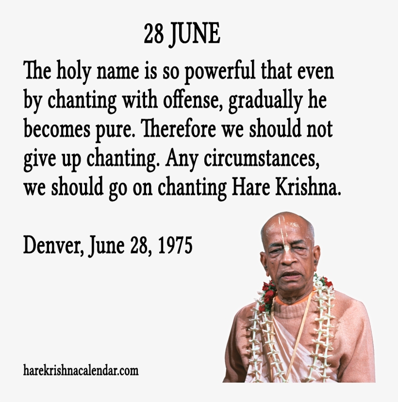 28 June - Chanting Quotes Srila Prabhupada, transparent png