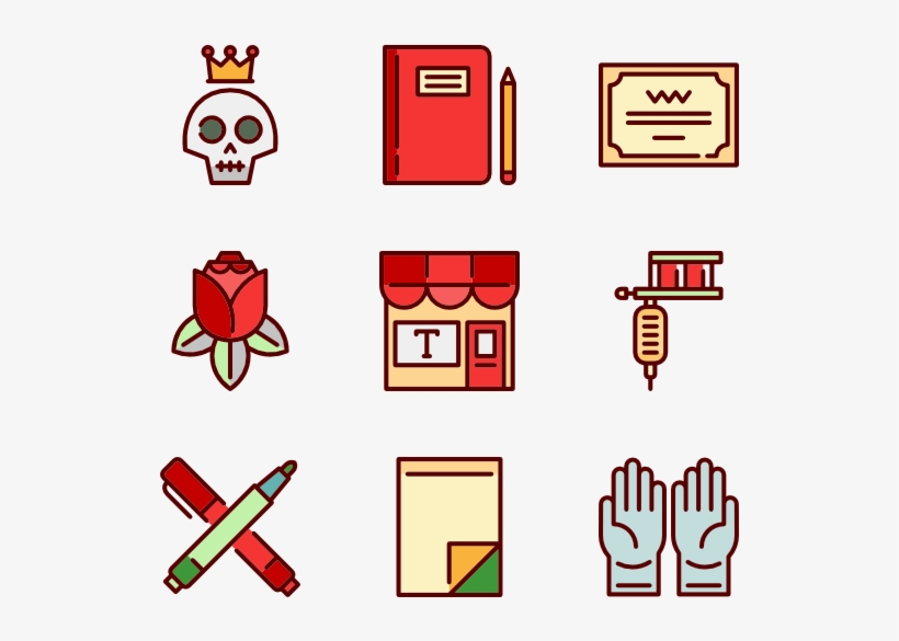 Linear Color Tattoo Studio Elements - Tattoo Icon Color, transparent png