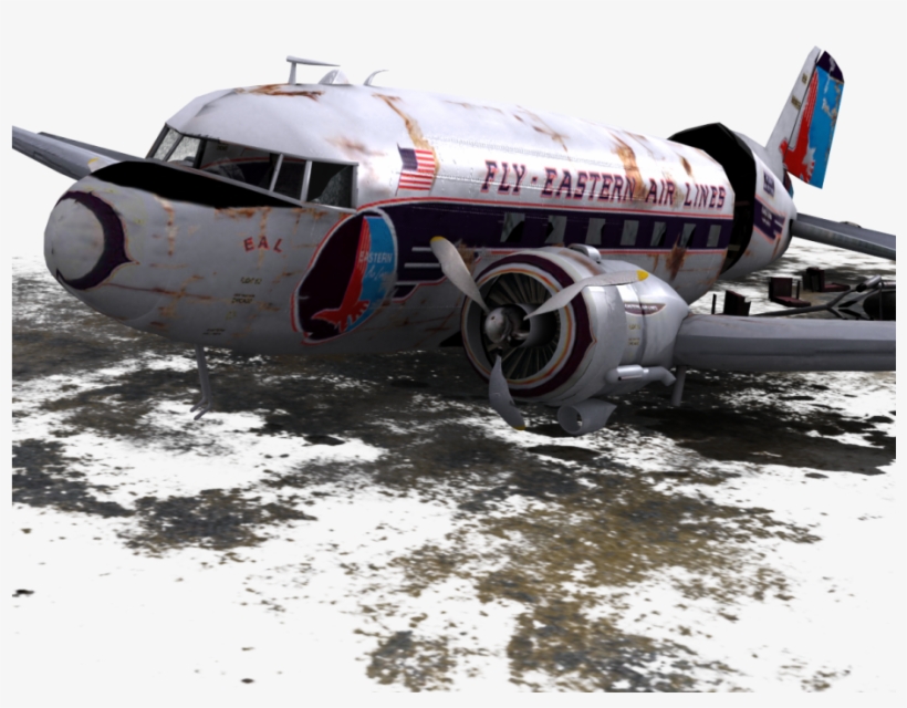 6 Dc 3 Plane Air Crash Royalty Free 3d Model - Douglas Dc-6, transparent png
