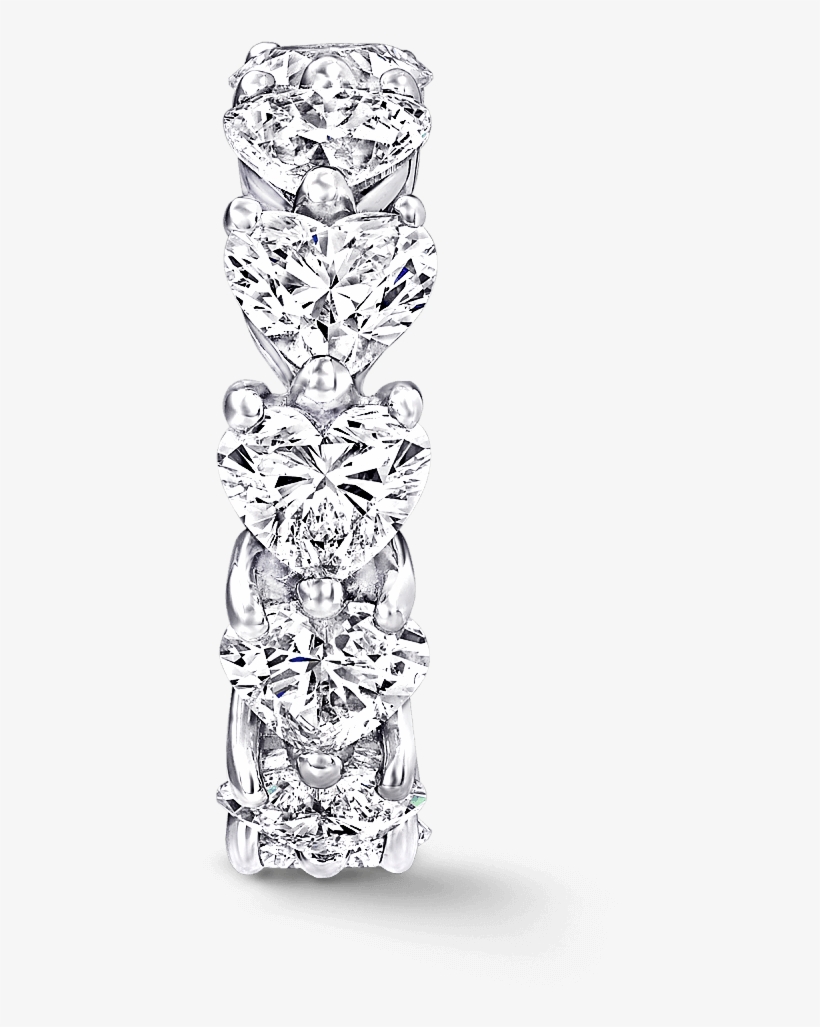 Side View Of A Graff Heart Shape Diamonds Wedding Band - Ring, transparent png