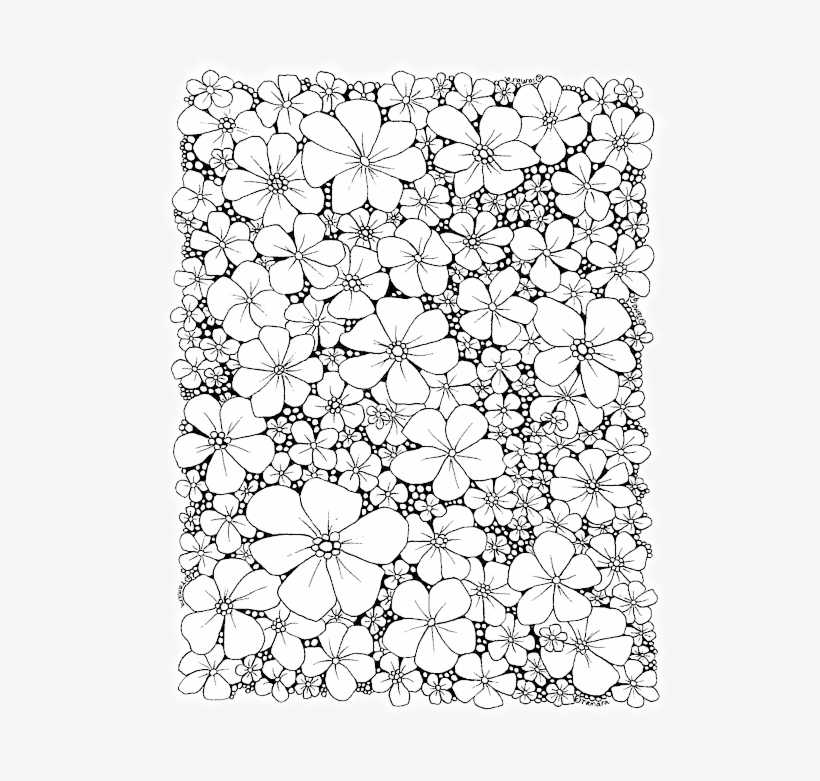 Bleed Area May Not Be Visible - Drawing Of A Bunch Of Small Flowers, transparent png