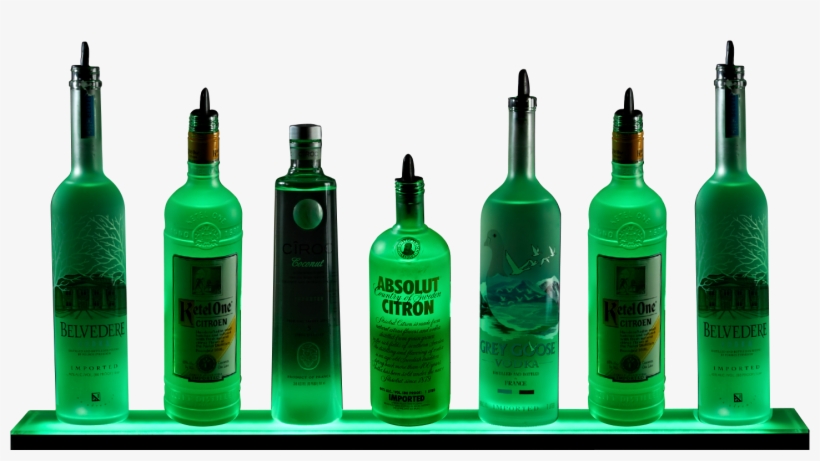 2ft Green Light Shelf White Background - Liquor Bottle With White Background, transparent png