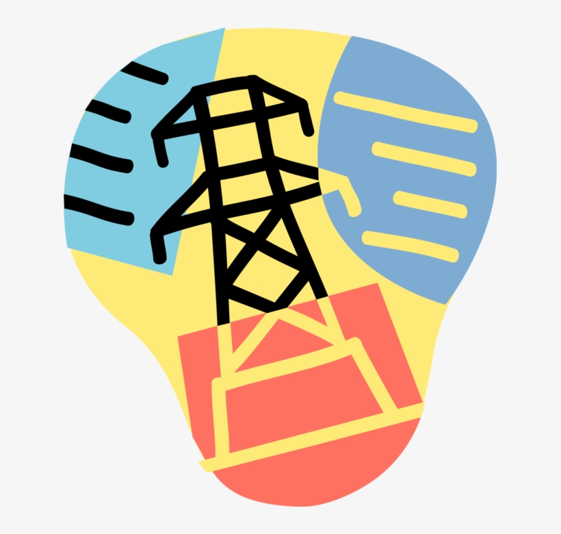Vector Illustration Of Electricity Power Energy Transmission, transparent png