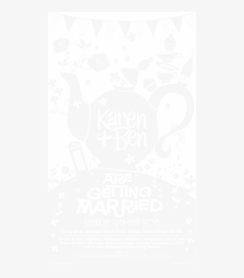 Tea Party Invite - Tea Party Invitation Black And White, transparent png