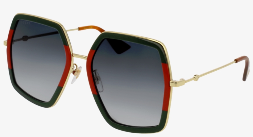Gucci Goggles Png - Gucci Sunglasses Green Red, transparent png