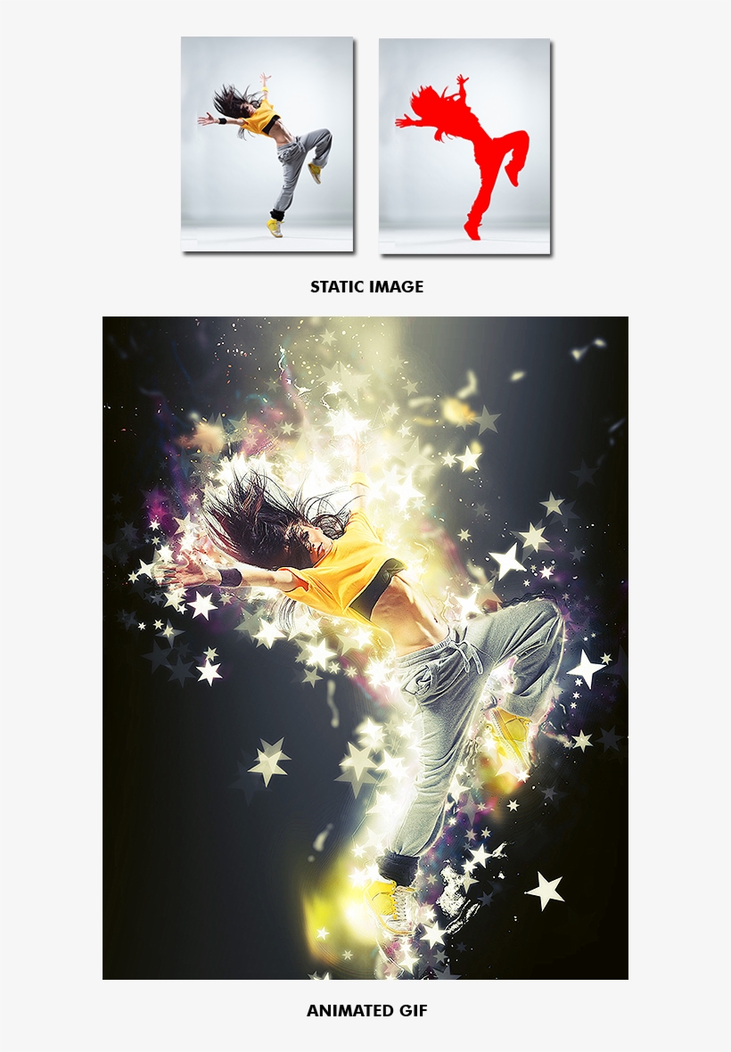 Gif Animated Stars Wave Photoshop Action - Stars & Wave, transparent png