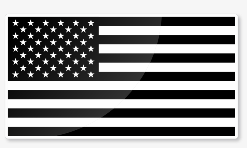 Reflective 6" Usa Black & White Flag Nighttime Visible - Flag Usa, transparent png