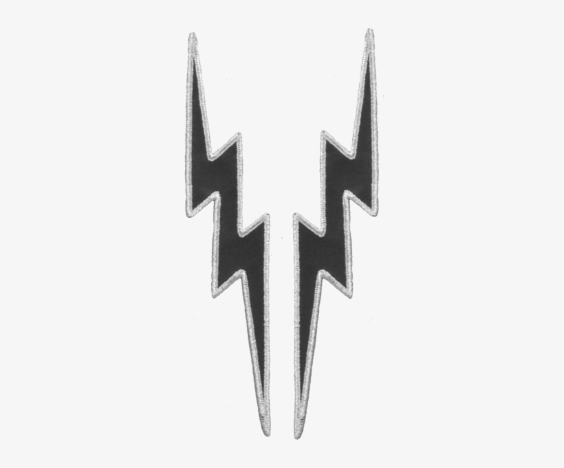 Black Lightning Bolts 10″ Embroidered Reflective Patch - Emblem, transparent png