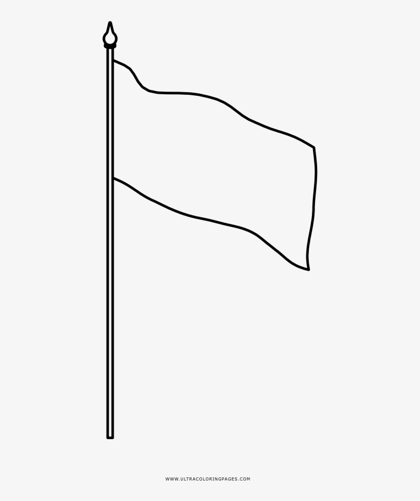 White Flag Coloring Page - Line Art, transparent png
