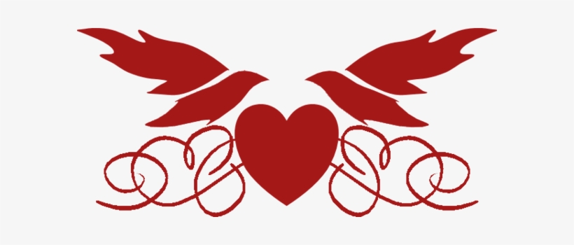 Coeur Ailés Tube Png - Wedding Heart With Dove Png, transparent png